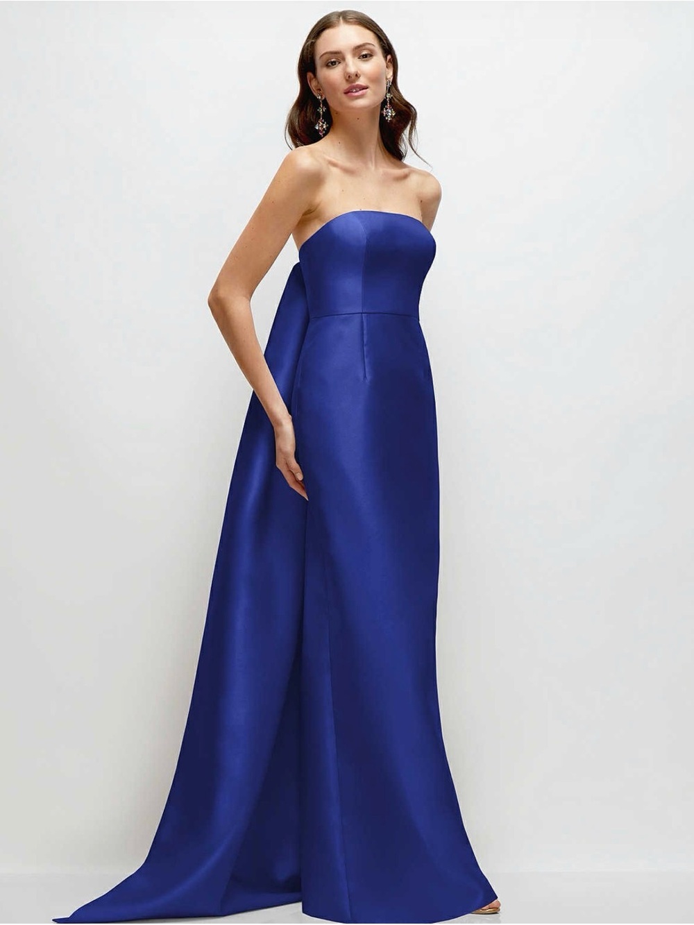 NEW Alfred Sung D876 Strapless Satin Column Gown with removable train Size 4